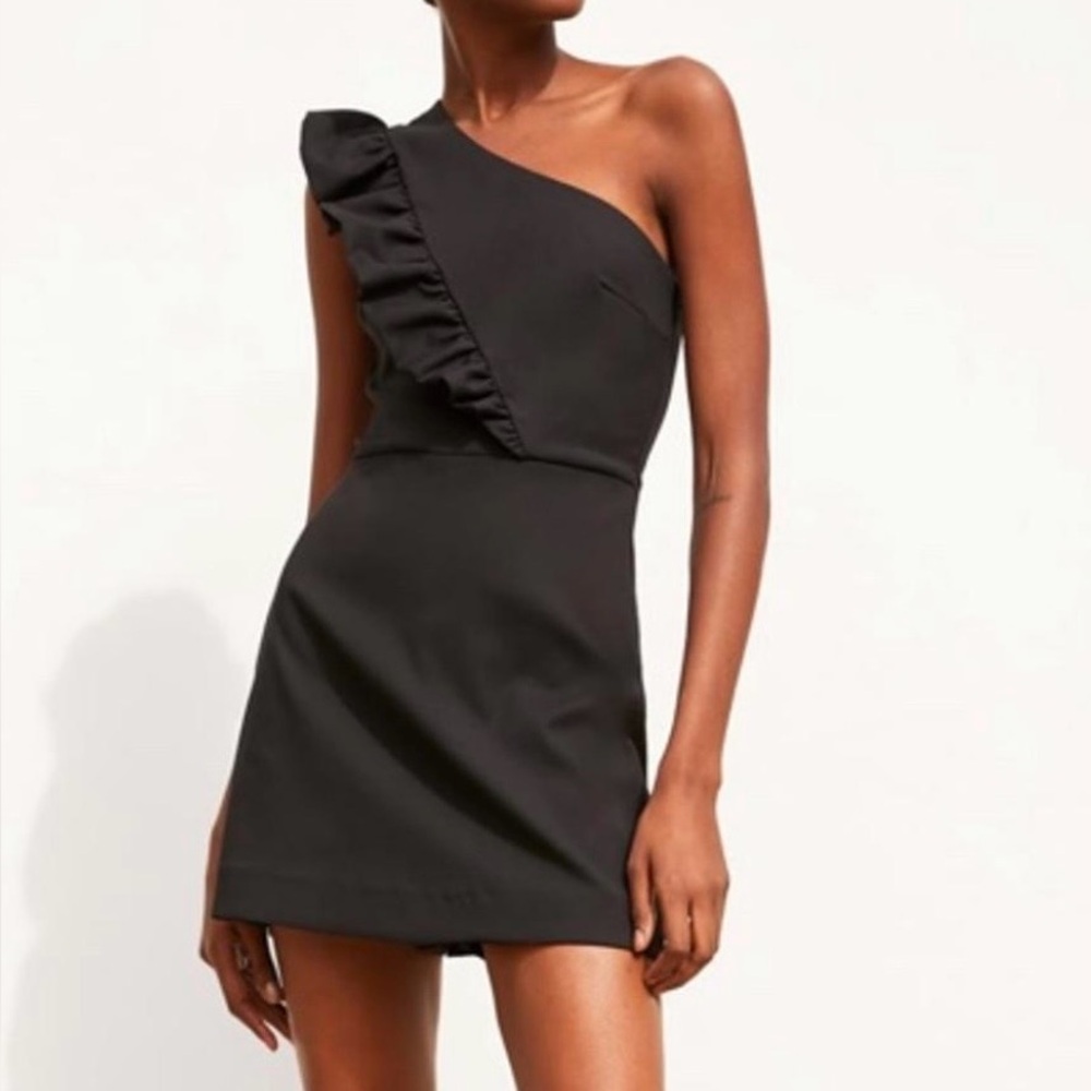 Zara Asymmetrical Black Romper